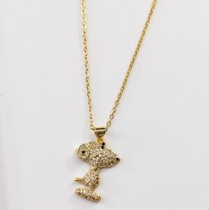Collector's Edition: Snoopy "Diamond Dust" 18K Gold Pave Necklace